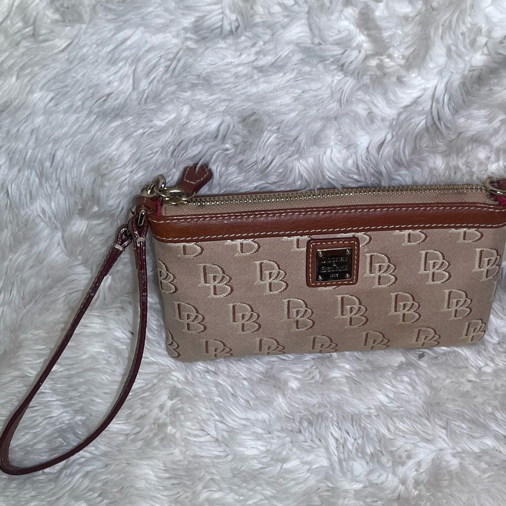 Dooney & Bourke Brown Embossed Wristlet